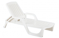 Шезлонг стопирующийся Nilo с имитацией плетения "ротанг", цвет "белый" Шезлонг стопирующийся Nilo с имитацией плетения "ротанг", цвет "белый"