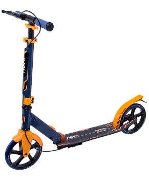 БЕЗ УПАКОВКИ Самокат 2-колесный Rank 200 мм, ручной тормоз, черный/оранжевый