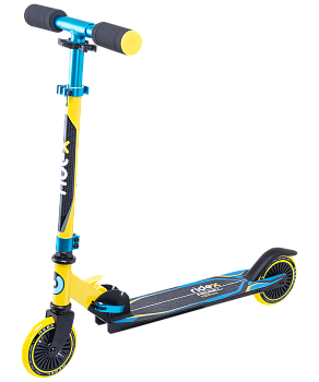 БЕЗ УПАКОВКИ Самокат 2-колесный Rebel 125 мм, желтый/голубой БЕЗ УПАКОВКИ Самокат 2-колесный Rebel 125 мм, желтый/голубой